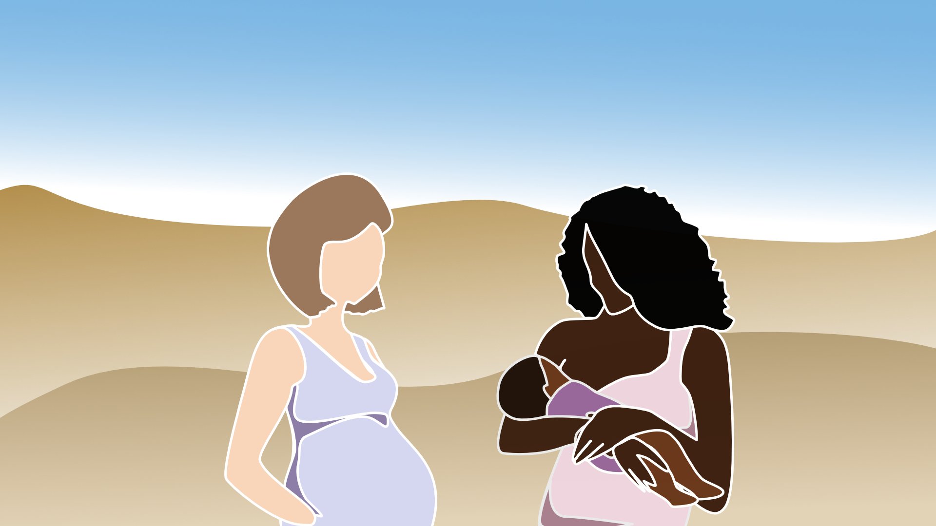 Pregnant and breastfeeding women illustration