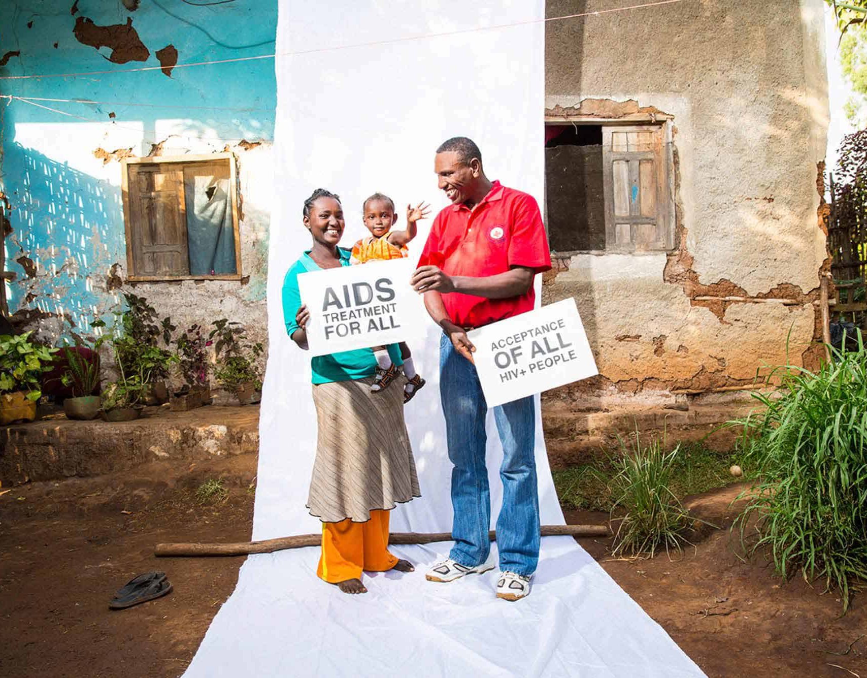 Family portrait "AIDS treatment for ALL"