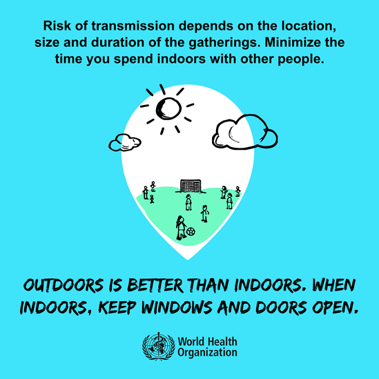 Outdoors is better than indoors